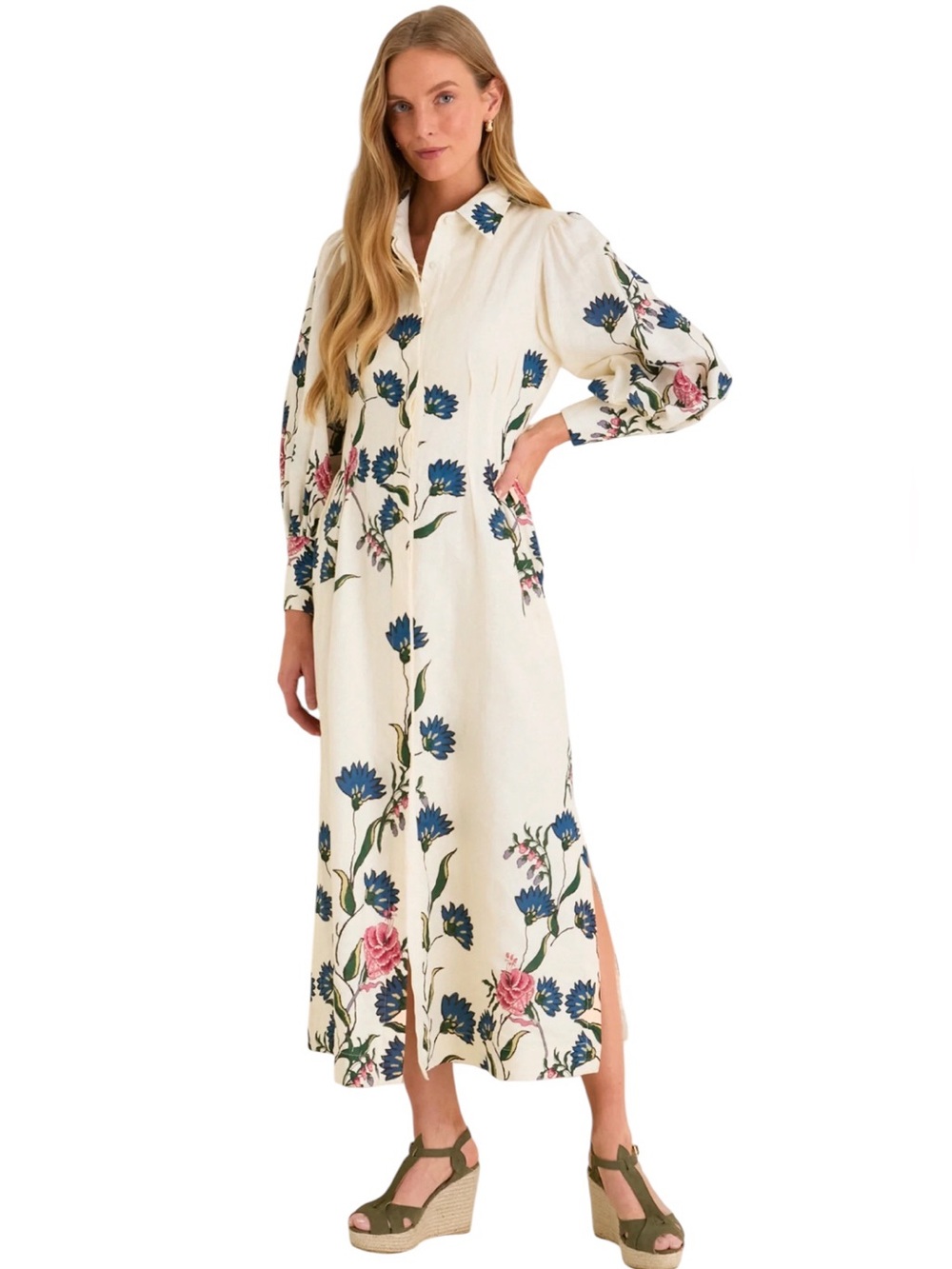 Tuckernuck Belle Bouquet Cotton Linen Therese Dress - No belt included